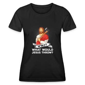Axt Werfen - Frauen Funktions-T-Shirt - Schwarz - Vorne - AI Model Female 172 light (172cm)
