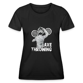 Axt Werfen - Frauen Funktions-T-Shirt - Schwarz - Vorne - AI Model Female 172 light (172cm)