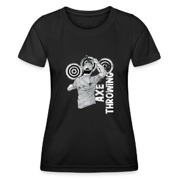 Lancer une hache - T-shirt sport Femme - noir - Devant - AI Model Female 172 light (172cm)
