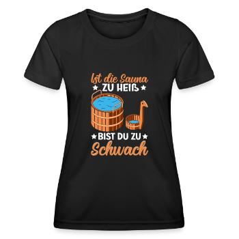 Sauna - Frauen Funktions-T-Shirt - Schwarz - Vorne - AI Model Female 172 light (172cm)