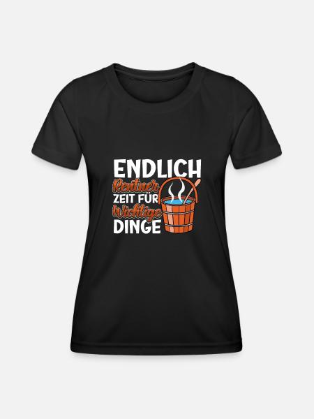 Sauna - Frauen Funktions-T-Shirt - Schwarz