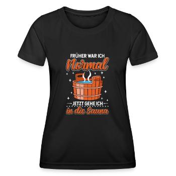 Sauna - Frauen Funktions-T-Shirt - Schwarz - Vorne - AI Model Female 172 light (172cm)