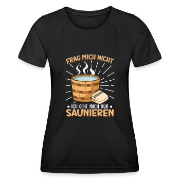 Sauna - Frauen Funktions-T-Shirt - Schwarz - Vorne - AI Model Female 172 light (172cm)