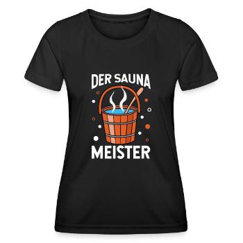 Sauna - Frauen Funktions-T-Shirt - Schwarz - Vorne - AI Model Female 172 light (172cm)