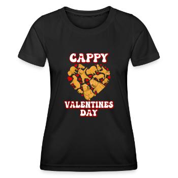 Cœur de Saint-Valentin de Capybara - T-shirt sport Femme - noir - Devant - AI Model Female 172 light (172cm)