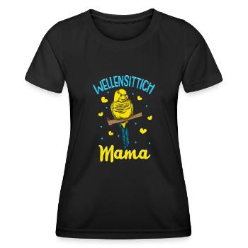 Wellensittich Nymphensittich Papagei Vogelkäfig - Frauen Funktions-T-Shirt - Schwarz - Vorne - AI Model Female 172 light (172cm)