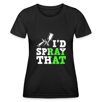 Peintre automobile Pulvérisateur Peintures - T-shirt sport Femme - noir - Devant - AI Model Female 172 light (172cm)