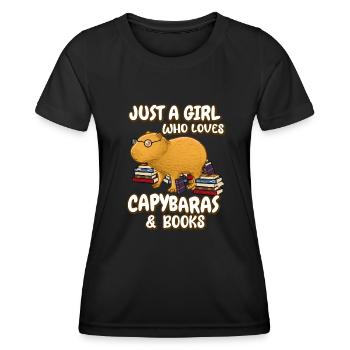 Seulement une femme qui aime le capybara et les livres - T-shirt sport Femme - noir - Devant - AI Model Female 172 light (172cm)