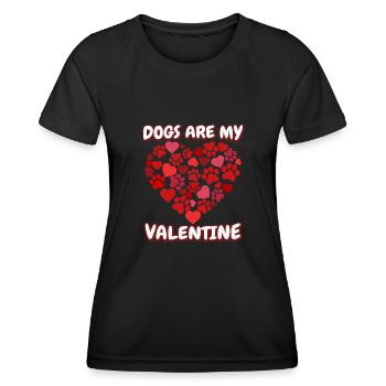 Women's Dogs Valentine's Day - Women's Functional T-Shirt - black - Front - AI Model Female 172 light (172cm)