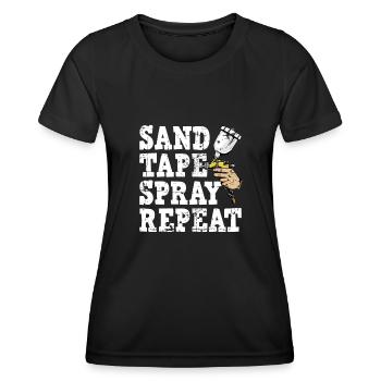 Auto Body Painter Auto Maler Sprayer - T-shirt sport Femme - noir - Devant - AI Model Female 172 light (172cm)