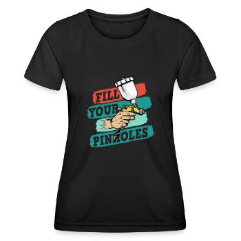 Auto Body Painter Auto Maler Sprayer - T-shirt sport Femme - noir - Devant - AI Model Female 172 light (172cm)