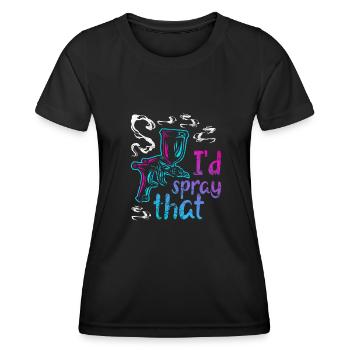 Auto Body Painter Auto Maler Sprayer - T-shirt sport Femme - noir - Devant - AI Model Female 172 light (172cm)