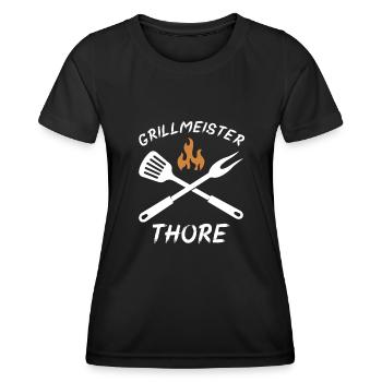 Grillmeister Thore - Frauen Funktions-T-Shirt - Schwarz - Vorne - AI Model Female 172 light (172cm)