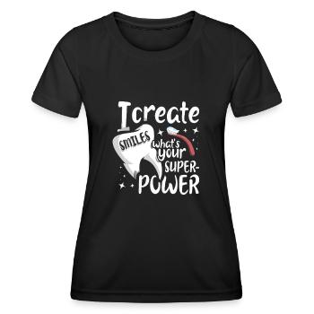 Assistant de laboratoire dentaire Assistant de laboratoire dentaire - T-shirt sport Femme - noir - Devant - AI Model Female 172 light (172cm)