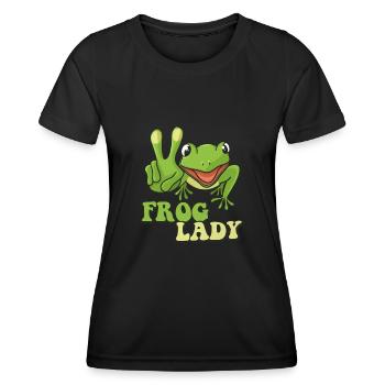 Frog Lady - Frauen Funktions-T-Shirt - Schwarz - Vorne - AI Model Female 172 light (172cm)