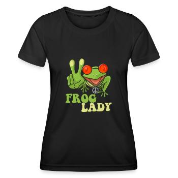 Frog Lady - Frauen Funktions-T-Shirt - Schwarz - Vorne - AI Model Female 172 light (172cm)