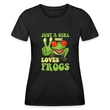 Juste une fille qui aime les grenouilles - T-shirt sport Femme - noir - Devant - AI Model Female 172 light (172cm)