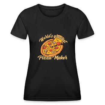 Pizza Baker Make your own pizza - Women's Functional T-Shirt - black - Front - AI Model Female 172 light (172cm)