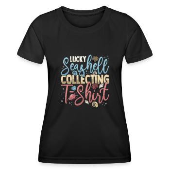 Collecting shells - Women's Functional T-Shirt - black - Front - AI Model Female 172 light (172cm)
