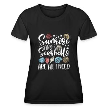 Collecting shells - Women's Functional T-Shirt - black - Front - AI Model Female 172 light (172cm)