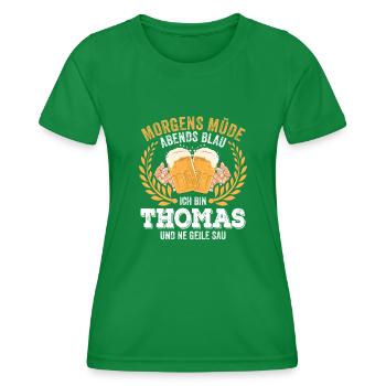 Thomas Vorname Name Geburtstag Bier saufen - Frauen Funktions-T-Shirt - Kelly Green - Vorne - AI Model Female 172 dark (172cm)