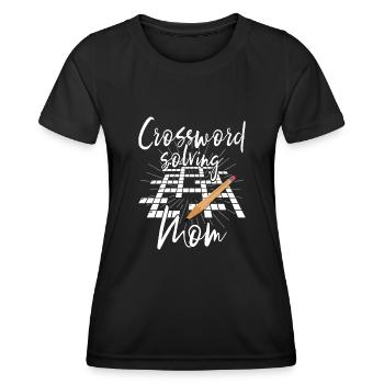 Résoudre des mots croisés - T-shirt sport Femme - noir - Devant - AI Model Female 172 light (172cm)