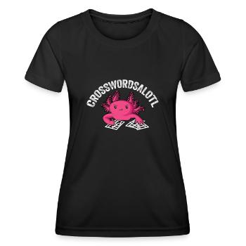 Résoudre des mots croisés - T-shirt sport Femme - noir - Devant - AI Model Female 172 light (172cm)