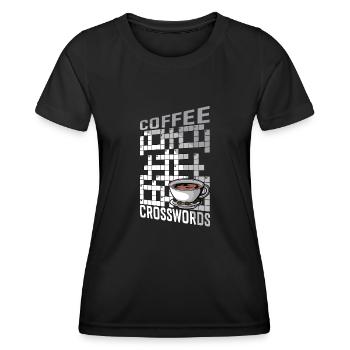 Résoudre des mots croisés - T-shirt sport Femme - noir - Devant - AI Model Female 172 light (172cm)