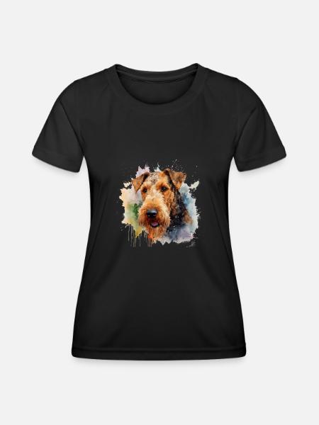 Airedale Terrier - T-shirt sport Femme - noir