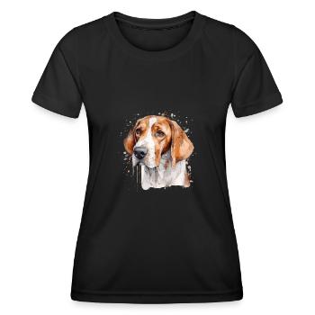 Foxhound d’Amérique - T-shirt sport Femme - noir - Devant - AI Model Female 172 light (172cm)