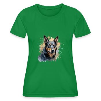 Australian Kelpie - Women's Functional T-Shirt - kelly green - Front - AI Model Female 172 dark (172cm)