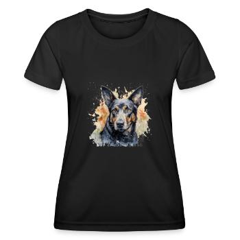 Australian Kelpie - Frauen Funktions-T-Shirt - Schwarz - Vorne - AI Model Female 172 light (172cm)