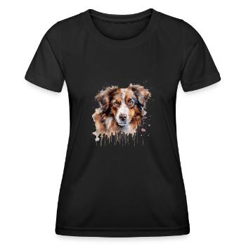 Berger australien - T-shirt sport Femme - noir - Devant - AI Model Female 172 light (172cm)