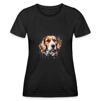 Beagle - T-shirt sport Femme - noir - Devant - AI Model Female 172 light (172cm)