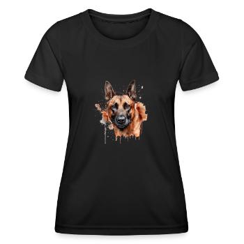 Belgian Malinois - Frauen Funktions-T-Shirt - Schwarz - Vorne - AI Model Female 172 light (172cm)