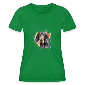 Black and Tan Coonhound - Women's Functional T-Shirt - kelly green - Front - AI Model Female 172 dark (172cm)