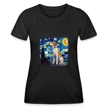 Beagle Van gogh starry night - Women's Functional T-Shirt - black - Front - AI Model Female 172 light (172cm)