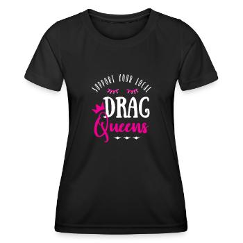 Drag Queens Lashes Local Support LGBTQ Community - Women's Functional T-Shirt - black - Front - AI Model Female 172 light (172cm)