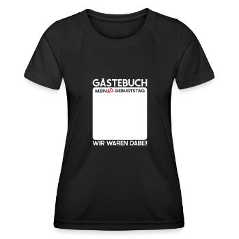 40. Geburtstag Gästebuch 40er Geburtstagsparty - Frauen Funktions-T-Shirt - Schwarz - Vorne - AI Model Female 172 light (172cm)