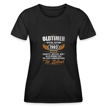 41. Geburtstag 41 Jahre Oldtimer Geschenk 1983 - Frauen Funktions-T-Shirt - Schwarz - Vorne - AI Model Female 172 light (172cm)