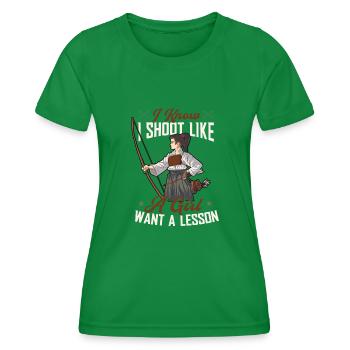 Archery Bogenschießen Bogen - Frauen Funktions-T-Shirt - Kelly Green - Vorne - AI Model Female 172 dark (172cm)