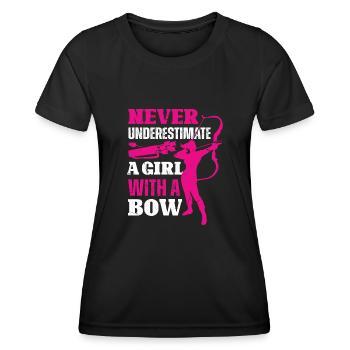 Arc de tir à l’arc - T-shirt sport Femme - noir - Devant - AI Model Female 172 light (172cm)