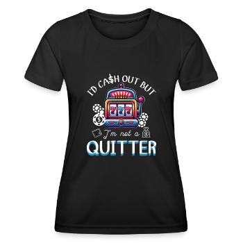 Le gagnant du jackpot de la soirée casino n’est pas un abandonneur - T-shirt sport Femme - noir - Devant - AI Model Female 172 light (172cm)
