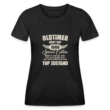 55th Birthday 55 Years Classic Car Gift 1969 - Women's Functional T-Shirt - black - Front - AI Model Female 172 light (172cm)