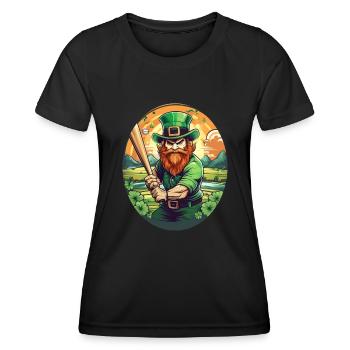 St. Patrick's Day Shamrock Baseball - Women's Functional T-Shirt - black - Front - AI Model Female 172 light (172cm)