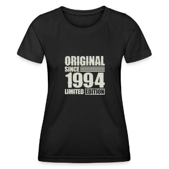 Original depuis 1994 Anniversaire 30 ans - T-shirt sport Femme - noir - Devant - AI Model Female 172 light (172cm)