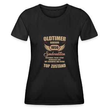 65th Birthday 65 Years Classic Car Gift 1959 - Women's Functional T-Shirt - black - Front - AI Model Female 172 light (172cm)