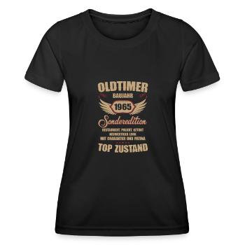59. Geburtstag 59 Jahre Oldtimer Geschenk 1965 - Frauen Funktions-T-Shirt - Schwarz - Vorne - AI Model Female 172 light (172cm)