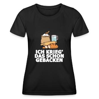 Ich krieg' das gebacken - Printflow - Frauen Funktions-T-Shirt - Schwarz - Vorne - AI Model Female 172 light (172cm)
