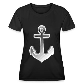 ANCHOR SAILOR SAILOR SKIPPER SAILOR SAILOR MARITIME - Women's Functional T-Shirt - black - Front - AI Model Female 172 light (172cm)